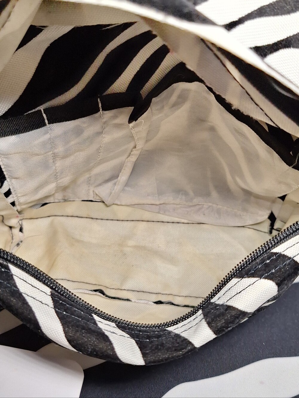 Jansport Backpack Zebra Black White, w/ Velvet-Like Soft Fuzzy Black Stripes - Picture 15 of 15